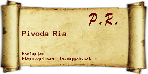 Pivoda Ria névjegykártya